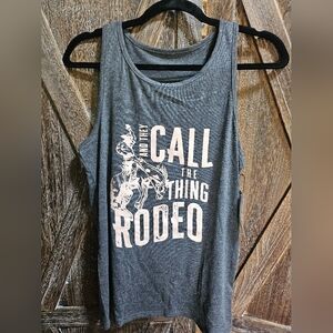 NWT Grey Western Graphic Tee with Rodeo Print
